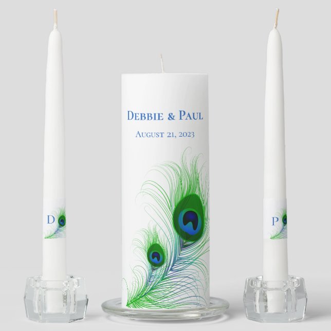 Candle Unity Set-Peacock Feathers (Front)