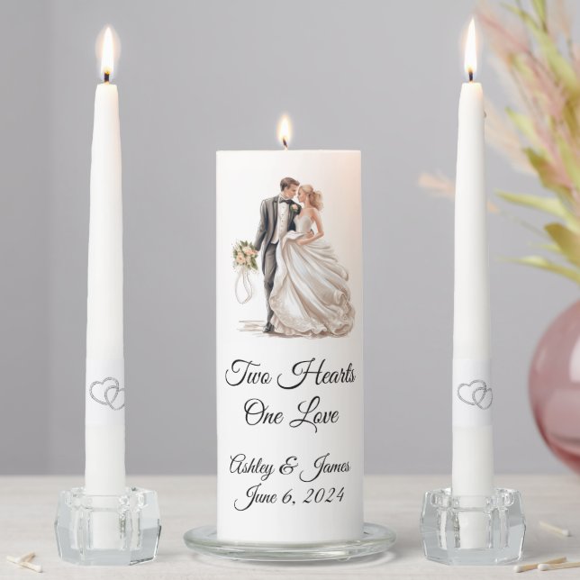Candle Unity Set-Two Hearts (In Situ)