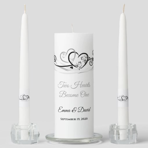 Candle Unity Set-Two Hearts Become One | Zazzle