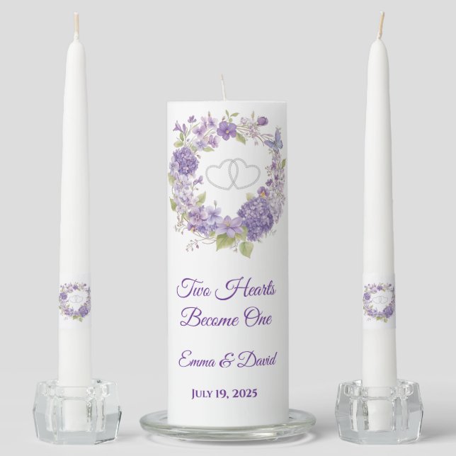 Candle Unity Set-Two Hearts Become One (Front)