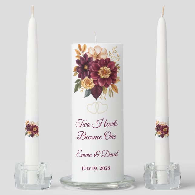 Candle Unity Set-Two Hearts Become One (Front)