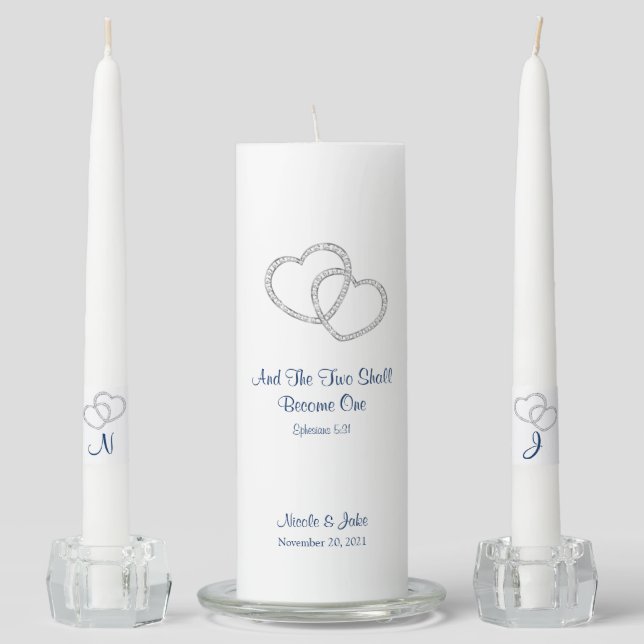 Candle Unity Set-Two Hearts Become One (Front)