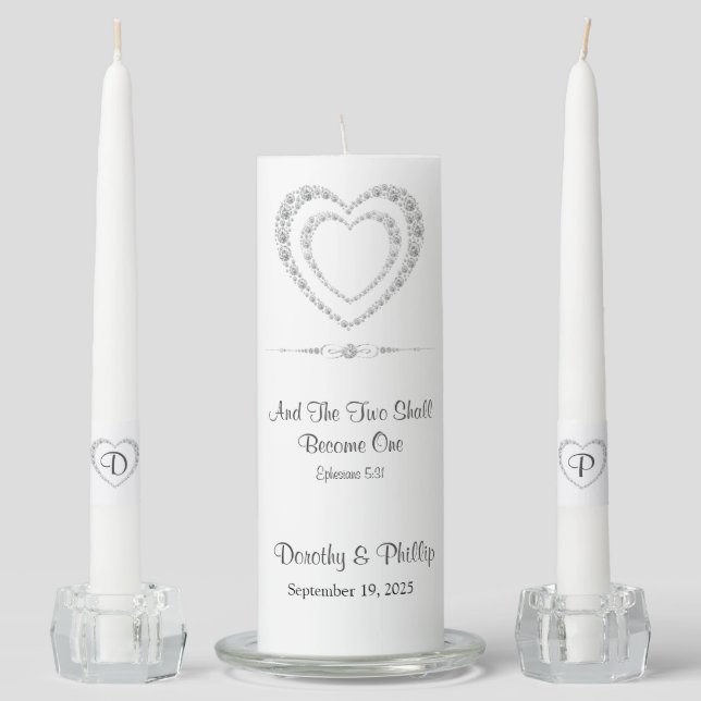 Candle Unity Set-Two Hearts Become One (Front)