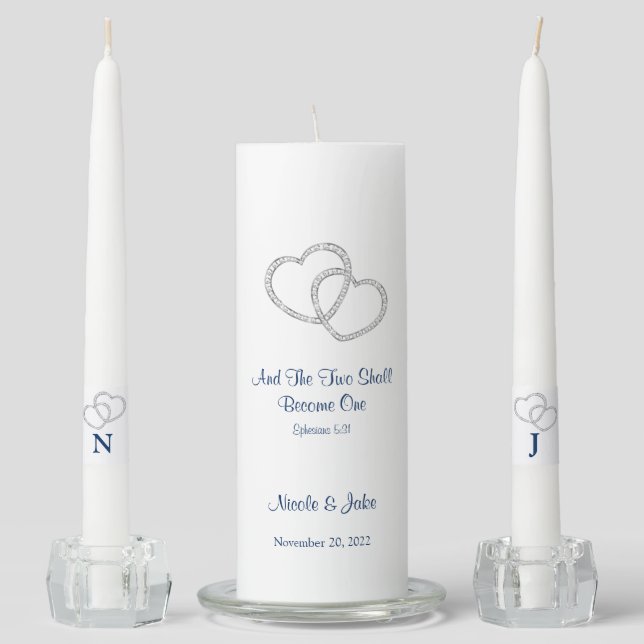 Candle Unity Set-Two Hearts Become One (Front)