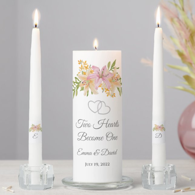Candle Unity Set-Two Hearts Become One  (In Situ)