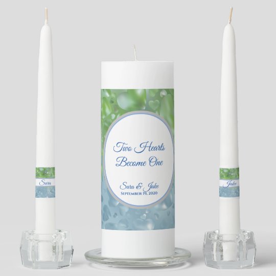 Candle Unity Set-Two Hearts Become One Hearts | Zazzle.com