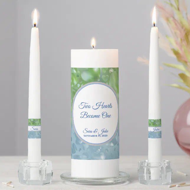 Candle Unity Set-Two Hearts Become One Hearts | Zazzle