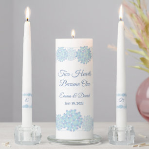Candle Unity Set-Two Hearts Become One Hydrangea