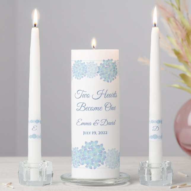 Candle Unity Set-Two Hearts Become One Hydrangea (In Situ)