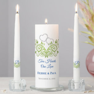 Candle Unity Set-Two Hearts Filigree