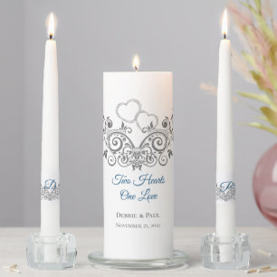 Candle Unity Set-Two Hearts Filigree