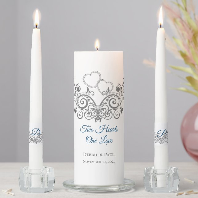 Candle Unity Set-Two Hearts Filigree (In Situ)