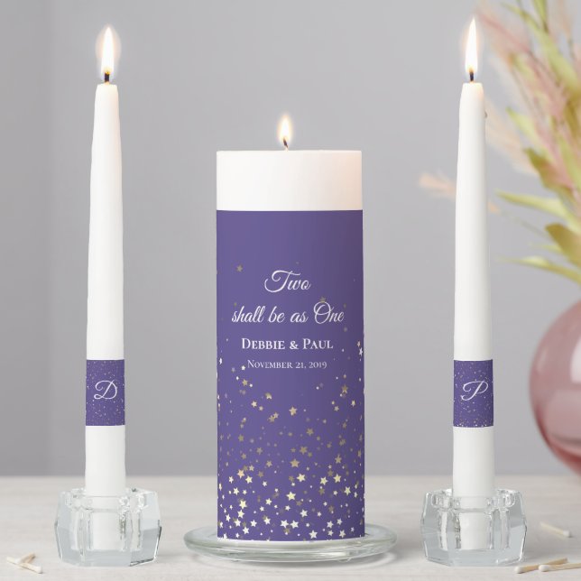 Candle Unity Set-Two Shall Be As One Petite Stars (In Situ)