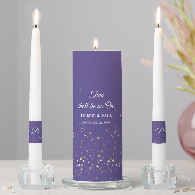 Candle Unity Set-Two Shall Be As One Petite Stars (In Situ)