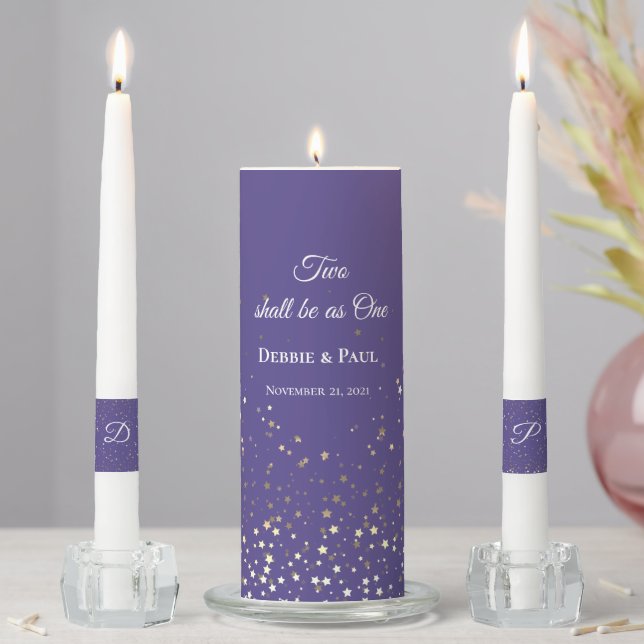 Candle Unity Set-Two Shall Be As One Petite Stars (In Situ)