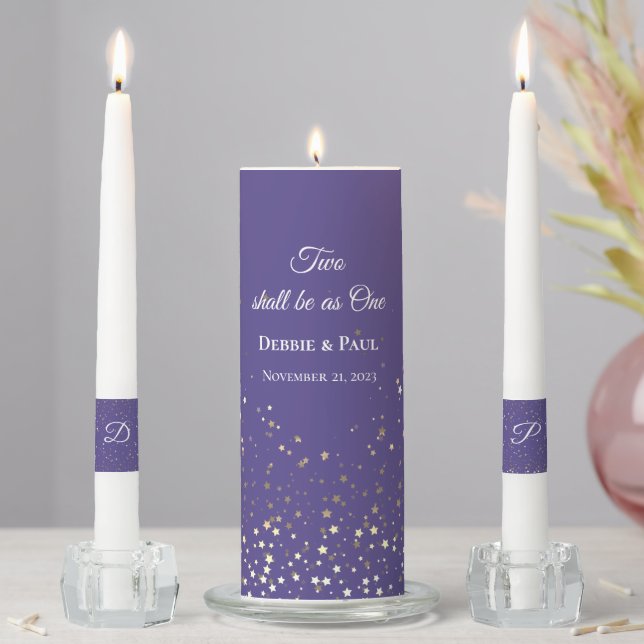 Candle Unity Set-Two Shall Be As One Petite Stars (In Situ)