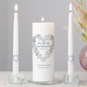 Candle Unity Set-Two Shall Become One-Navy Script