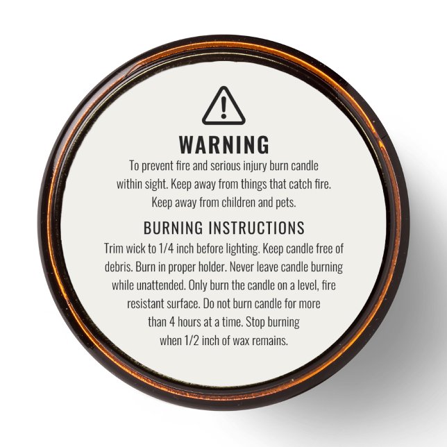 Candle Warning and Burning Instructions Label (Creator Uploaded)