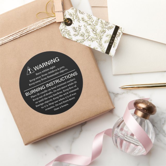 Candle Warning Instruction Label (Gifting)