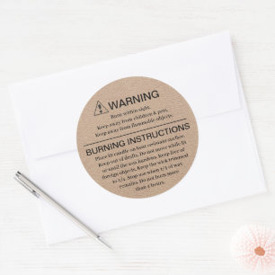 Candle Warning Instruction Label