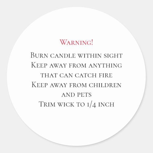 Candle Warning Label