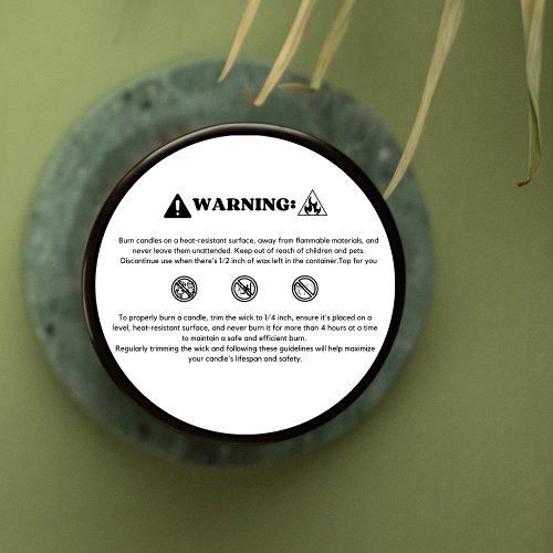 Candle Warning Label Generic 