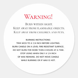Candle Warning Labels