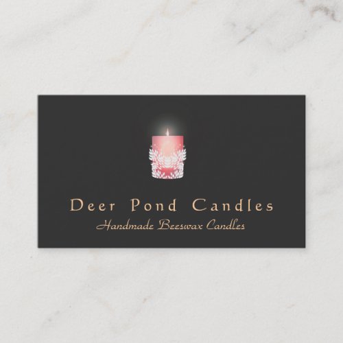 Candle with Glowing Flame Candleshop Business Card