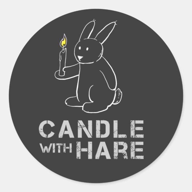 Candle With Hare - sticker (Front)