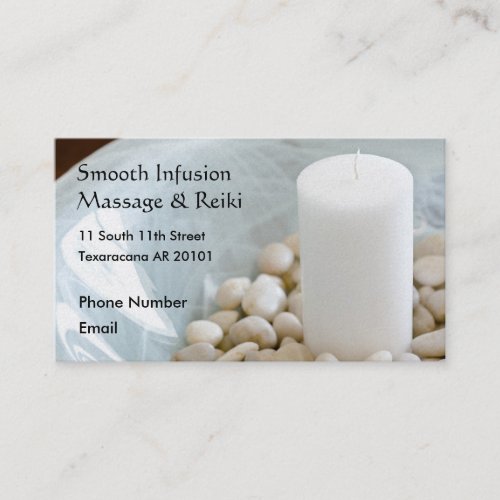 Candle with meditation stones appointment card