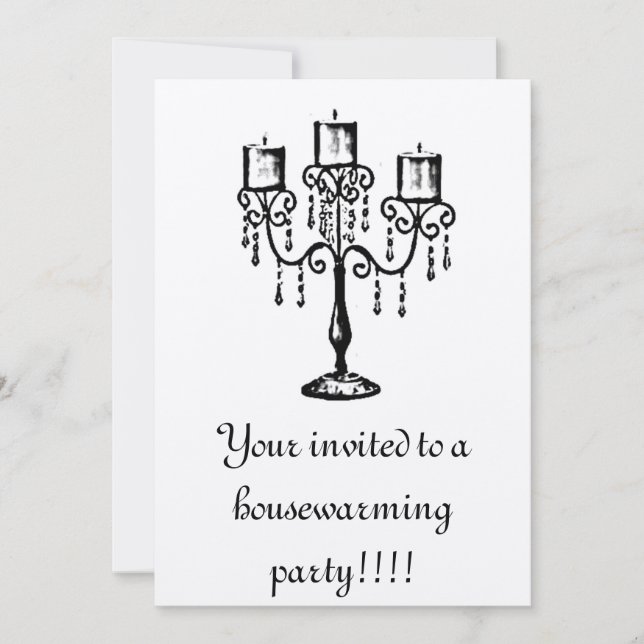 candleabra housewarming invitation (Front)