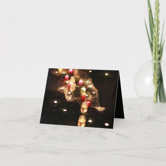 Candlelight Folded Thank You Card – Customizable (Front)