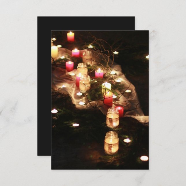 Candlelight Forest Enclosure Card – Customizable (Front/Back)