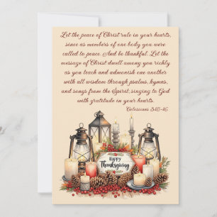 Candlelight Gratitude – Thanksgiving Blessing Holiday Card