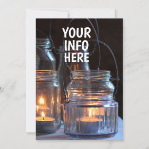 CANDLELIGHT LIGHTS IN JARS WEDDING INVITATIONS