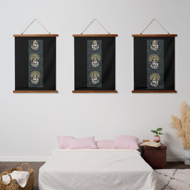 Candlelight scroll tapestry (Bedroom)