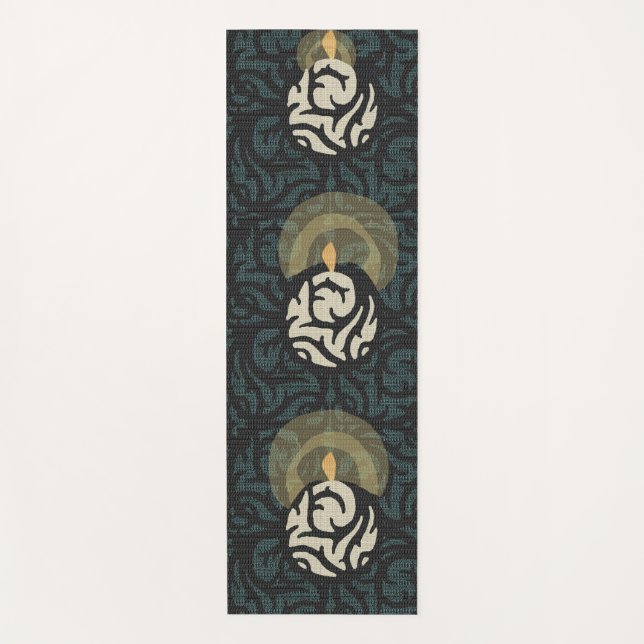 candlelight scroll tapestry yoga mat (Front)