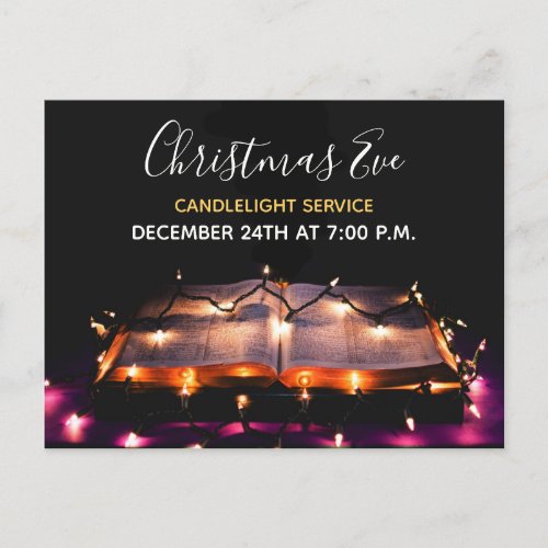 Candlelight Service Christmas Eve Church Postcard