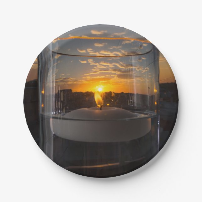 Candlelight Sunset Paper Plates (Front)