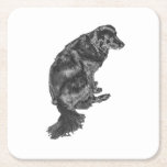Candlelight Table Hush — Retriever Square Paper Coaster