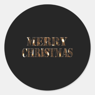 Candlelight Tygraphy Merry Christmas T Shirt Classic Round Sticker