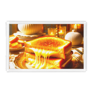 Candlelit Comfort Meal: Grilled Cheese Sandwich Acrylic Tray