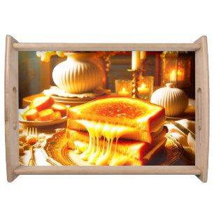 Candlelit Comfort Meal: Grilled Cheese Sandwich Serving Tray