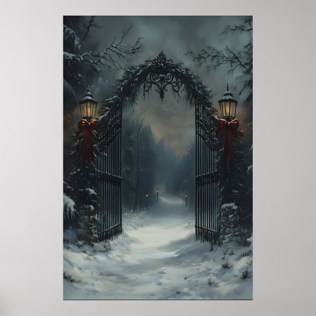 Candlelit Labyrinth Gothic Castle Corridor Art Pri Poster (Front)