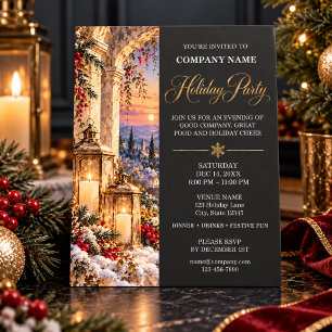 Candlelit Lantern Employee Holiday Party Invitation