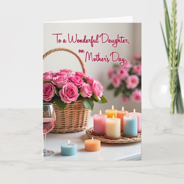 Candlelit Mothers Day Daughter Card (Front)
