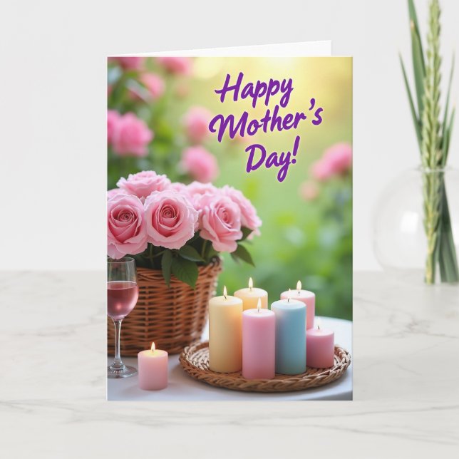 Candlelit Mothers Day Scene Card (Front)