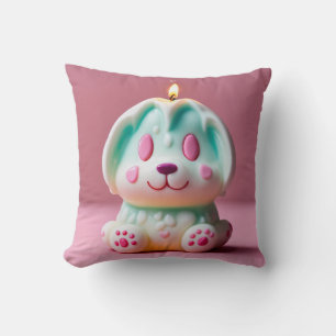 Candlelit Panda: Cozy Nighttime Vibes Tee Throw Pillow