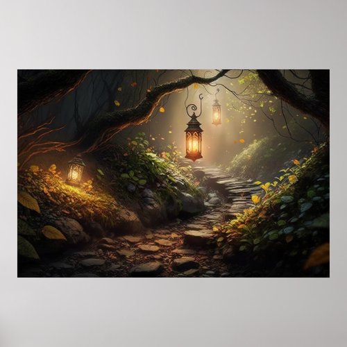 Candlelit Path Poster