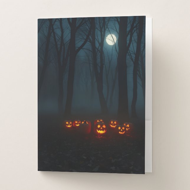 Candlelit Pumpkin Forest Halloween Folder (Front)